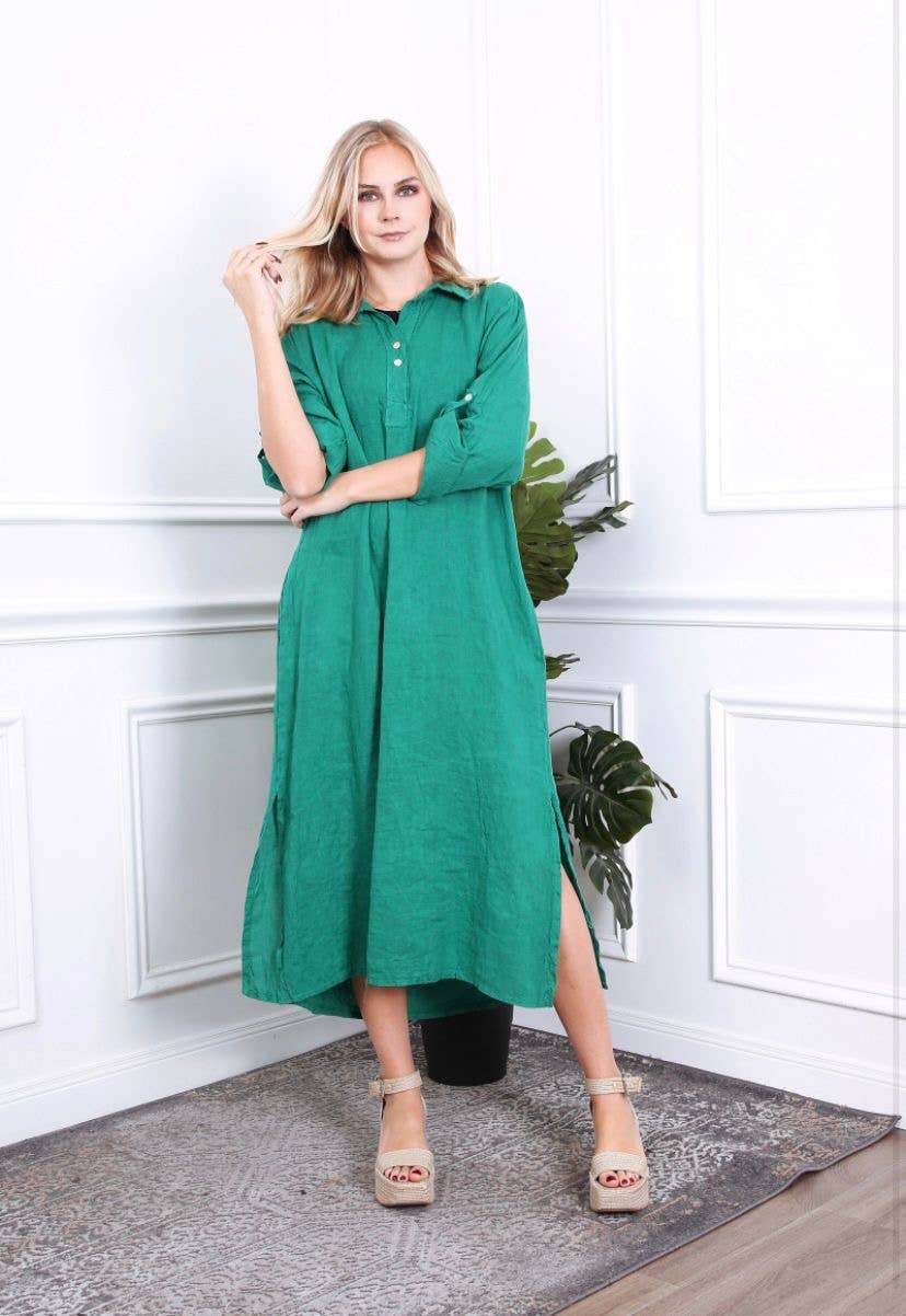 LÉA & LUC - Wholesale Dress - Women's - Long dress in 100% linen REF.209003