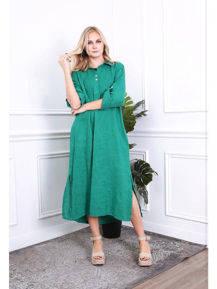 LÉA & LUC - Wholesale Dress - Women's - Long dress in 100% linen REF.209003