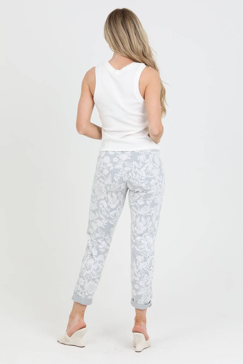 Nostalgia - Wholesale Pants - Women's - NP746-BW74 FLORAL PRINT JOGGER PANTS8