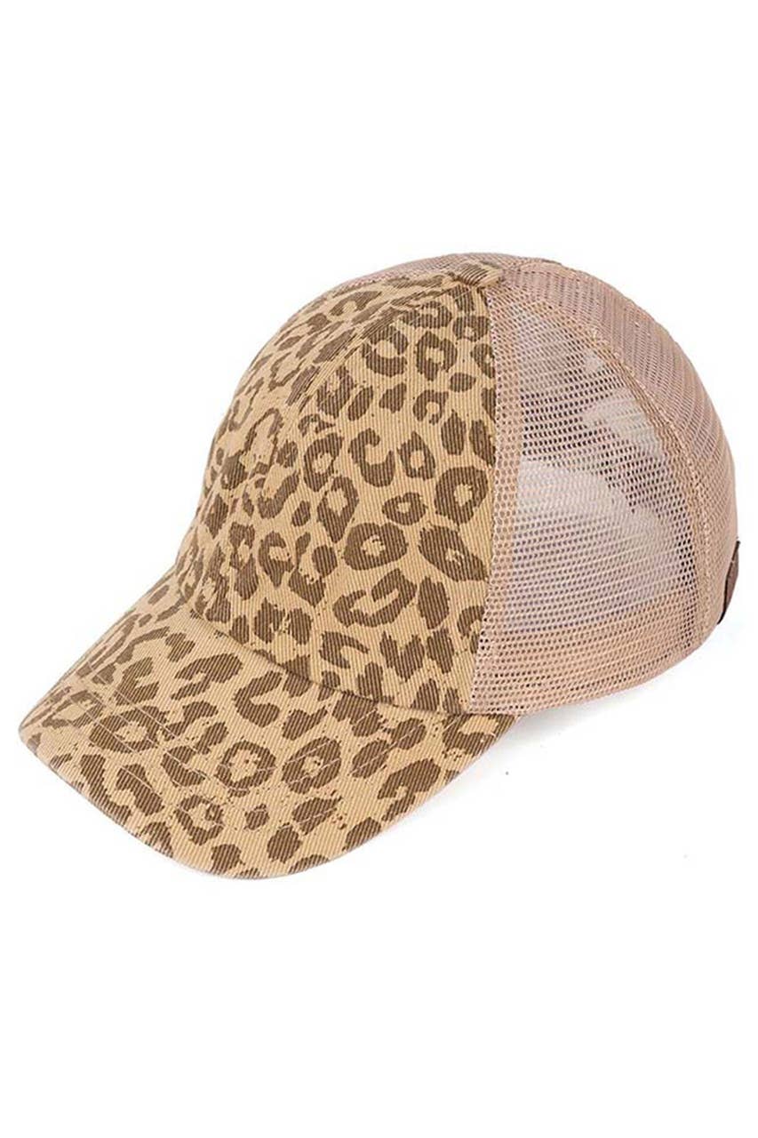 Hana - Wholesale Ponytail Cap - Women's - C.C Leopard Pattern Ponytail Baseball Cap9