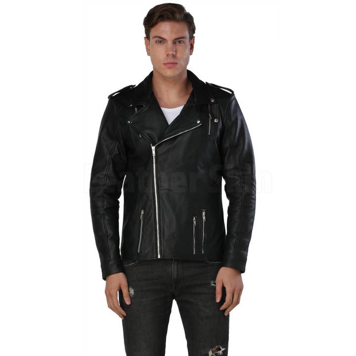 Decent Black Leather Jacket for wholesale by Leather Skin Shop