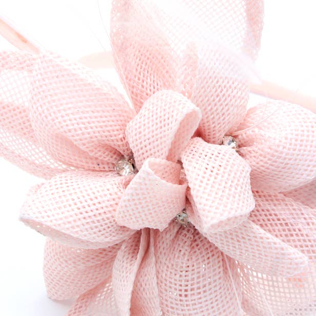 Inca UK - Wholesale Fascinator Hat - Women's - Pink Sinamay flower fascinator with quills