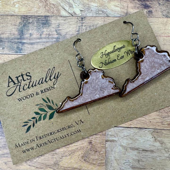 Arts Actually - Wholesale Dangle Earrings - Virginia: *Hypoallergenic* Wood and Resin Earrings6