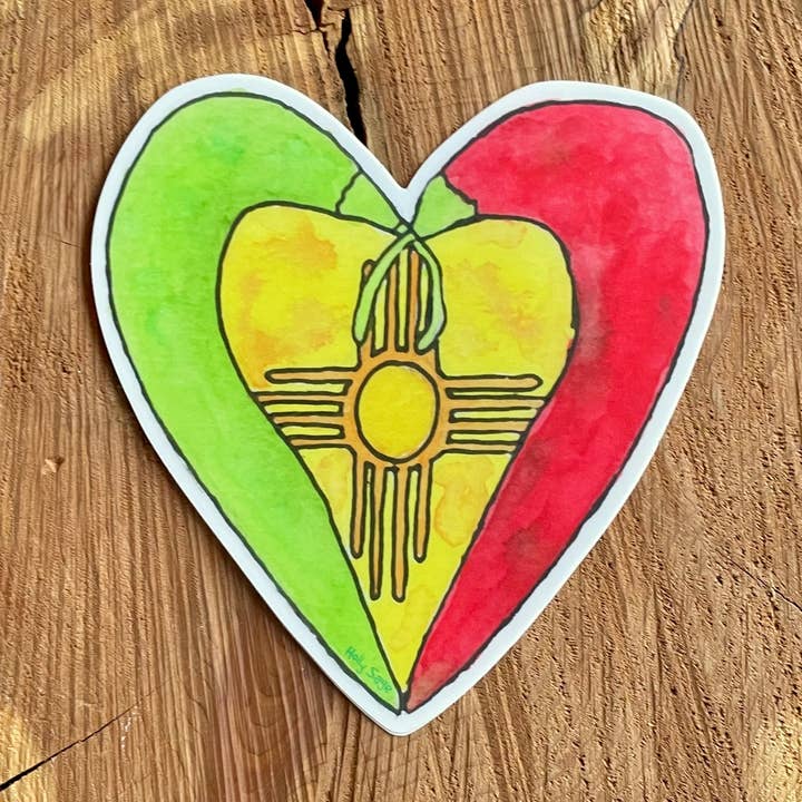 Chili Pepper Heart Sticker for wholesale by Holly Sage Art
