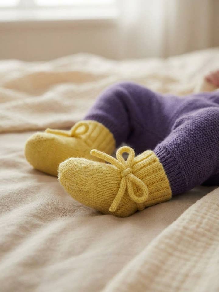 Calcetines de bebé de lana merina / Calcetines para recién nacidos - Limón para venta al por mayor de Lille Barn