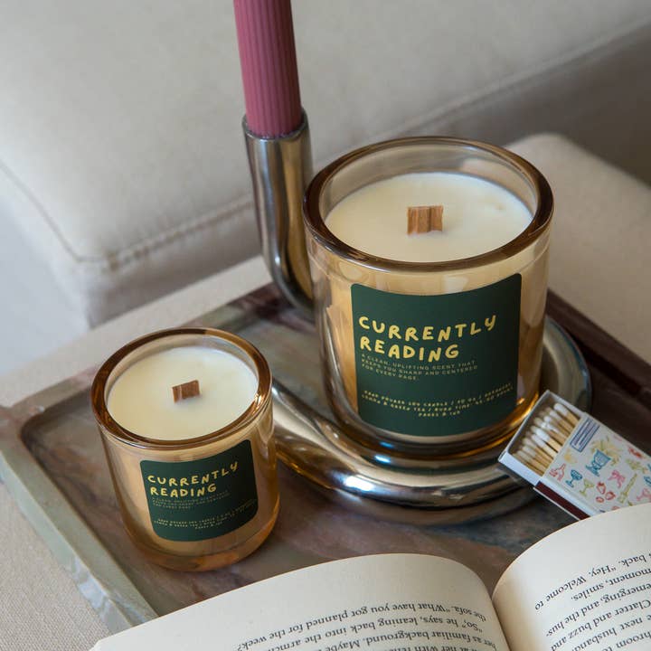 Pages and Ink - Wholesale Jar/filled candle - Currently Reading: Lemon & Green Tea Candle2