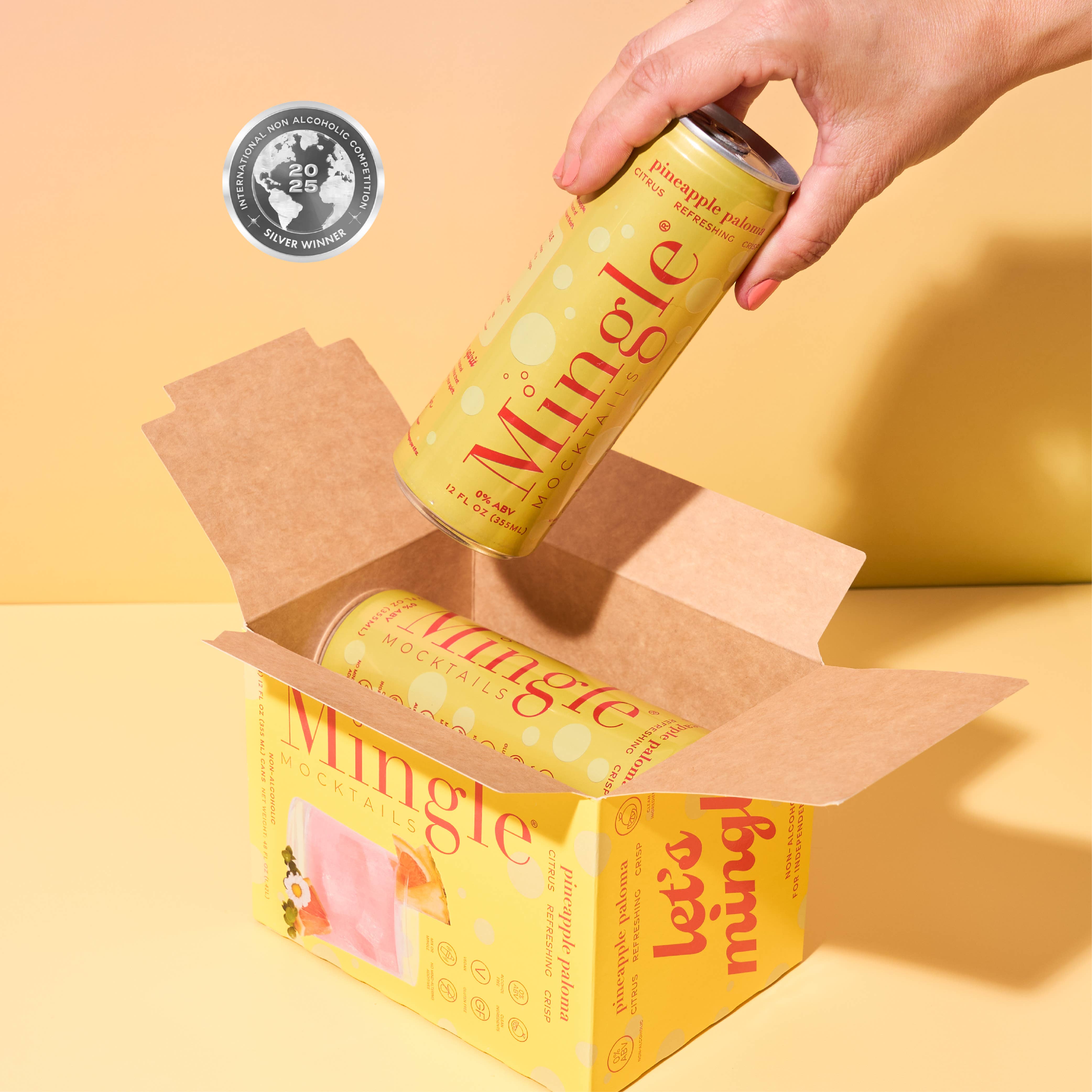 Mingle Mocktails - Wholesale Non-Alcoholic Aperitif/Mocktail - Pineapple Paloma Sparkling Mocktail (6 x 4pk)4