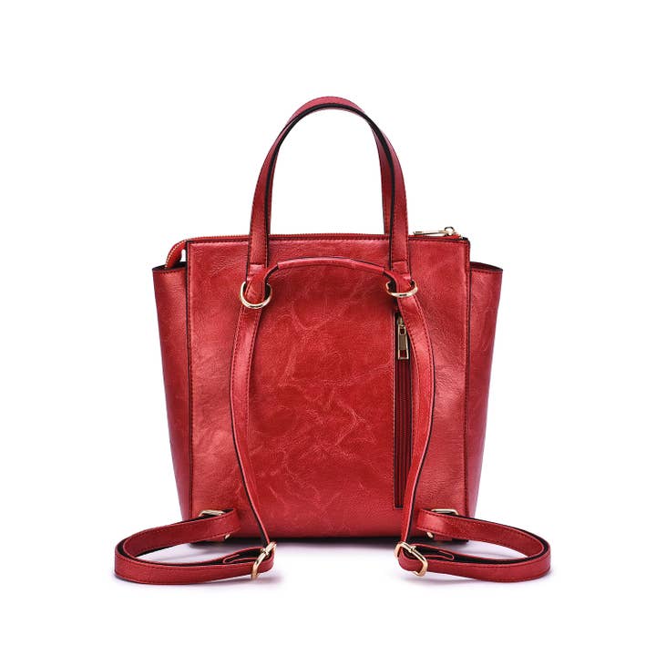 Mellow World - Wholesale Shoulder Bag - Women's - Shia 3D Embossed Floral Convertible Shoulder Bag/Backpack