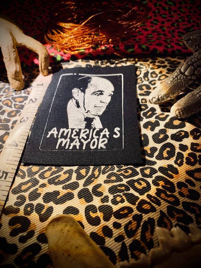 Three Raccoons - Wholesale Patch - melting Rudolph Giuliani "America's Mayor" patch.1