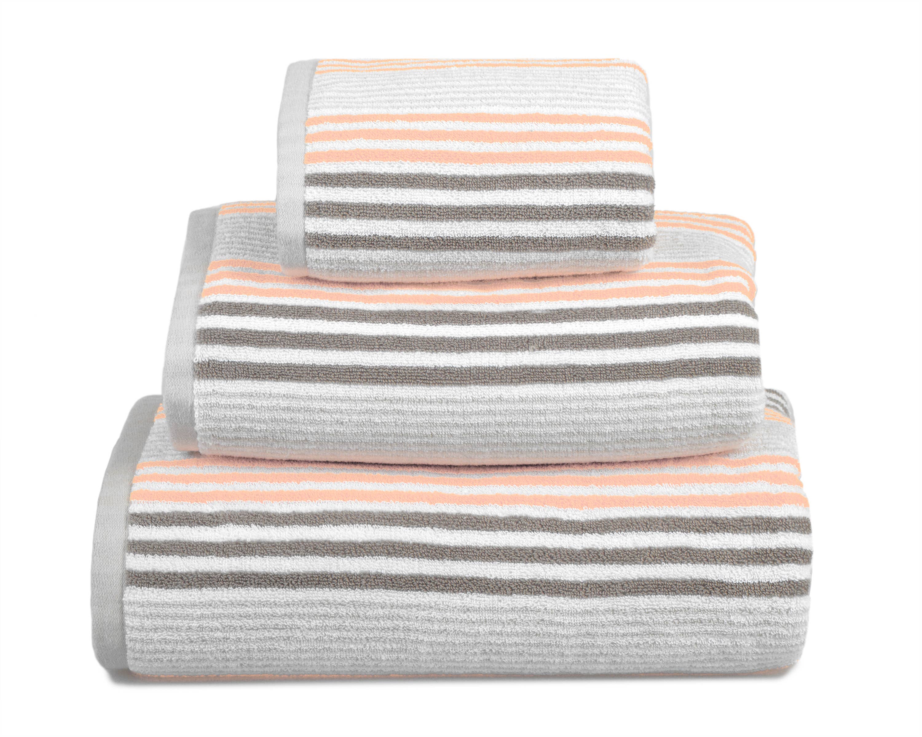 Allure Bath Fashions - Venta al por mayor Toallas de baño - Toallas de baño Merlin a rayas, 100% algodón5