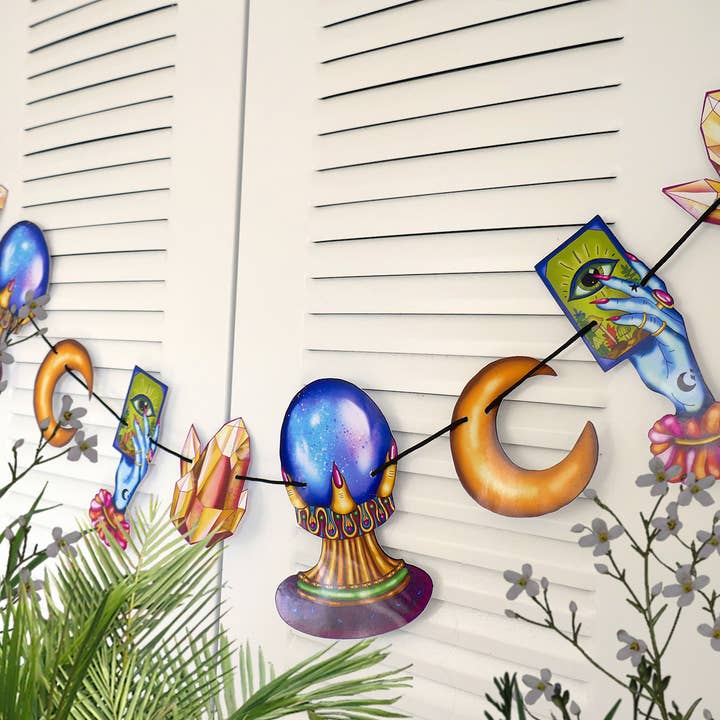 THE PAPER IDOLL - Wholesale Bunting/Garland - Witchyvibe garland, Witchcraft party mystic decor, Halloween
