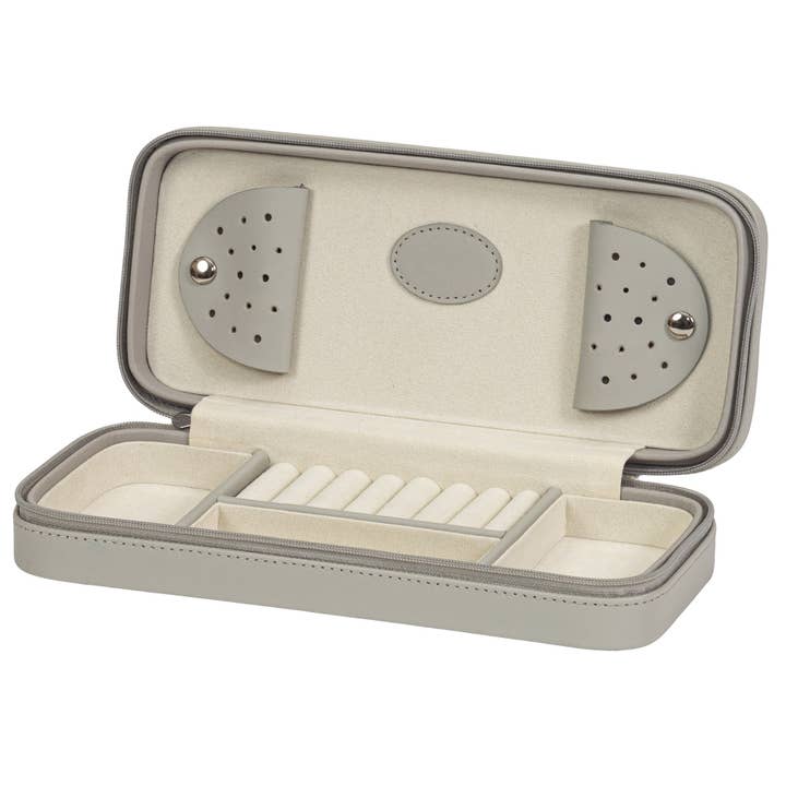702G Grey Bonded Leather Travel Jewellery Case for wholesale by Mele and Co UK/ EU
