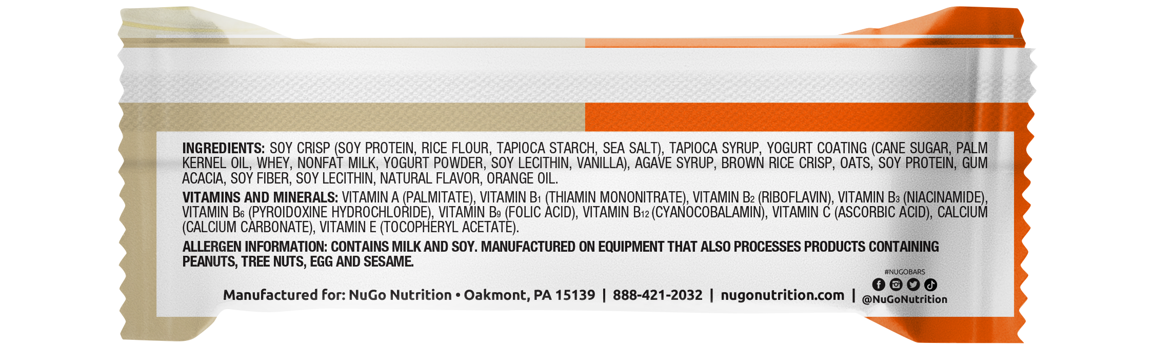 NuGo Nutrition - Wholesale Snack Bar - NuGo Original Orange Smoothie Protein Bar2