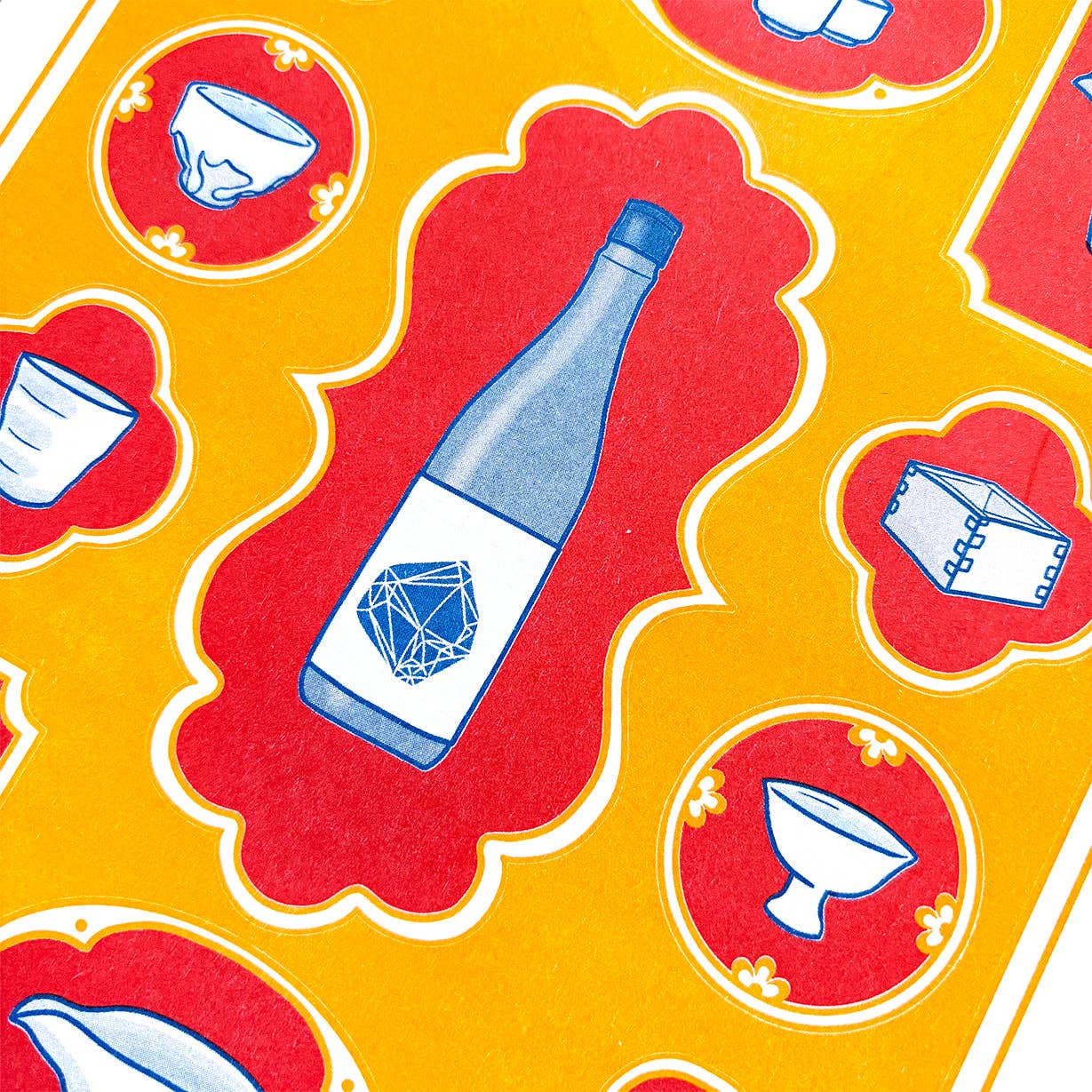 Tamiko Sidore Studio - Wholesale Art Print - Sake Lover - Risograph Print1