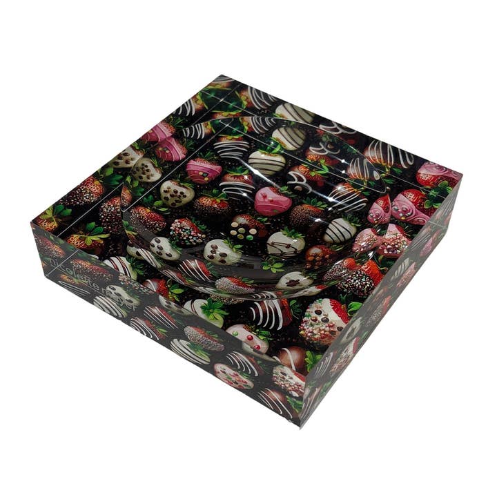 Chocolate Covered Strawberries Acrylic Candy Catchall Dish for wholesale by Nicolette Mayer Collection