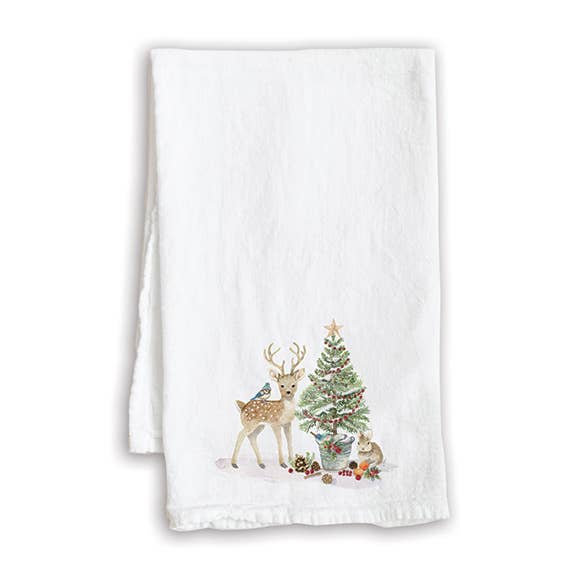 GINA B DESIGNS - Vendita all'ingrosso Strofinacci - Strofinaccio Natalizio - Animali della Foresta di Natale