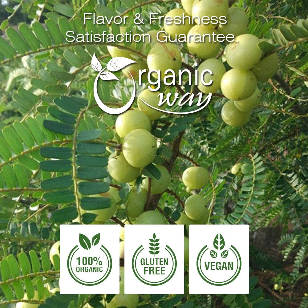 Organic Way LLC - Venta al por mayor Hierbas - Amla/Amalaki Deshidratada/Emblica Officinalis Cortada y Tamizada (Phyllanthus emblica) - Certificado Kosher | Crudo, Vegano, No GMO y Sin Gluten | Certificado por el USDA | Origen - India8