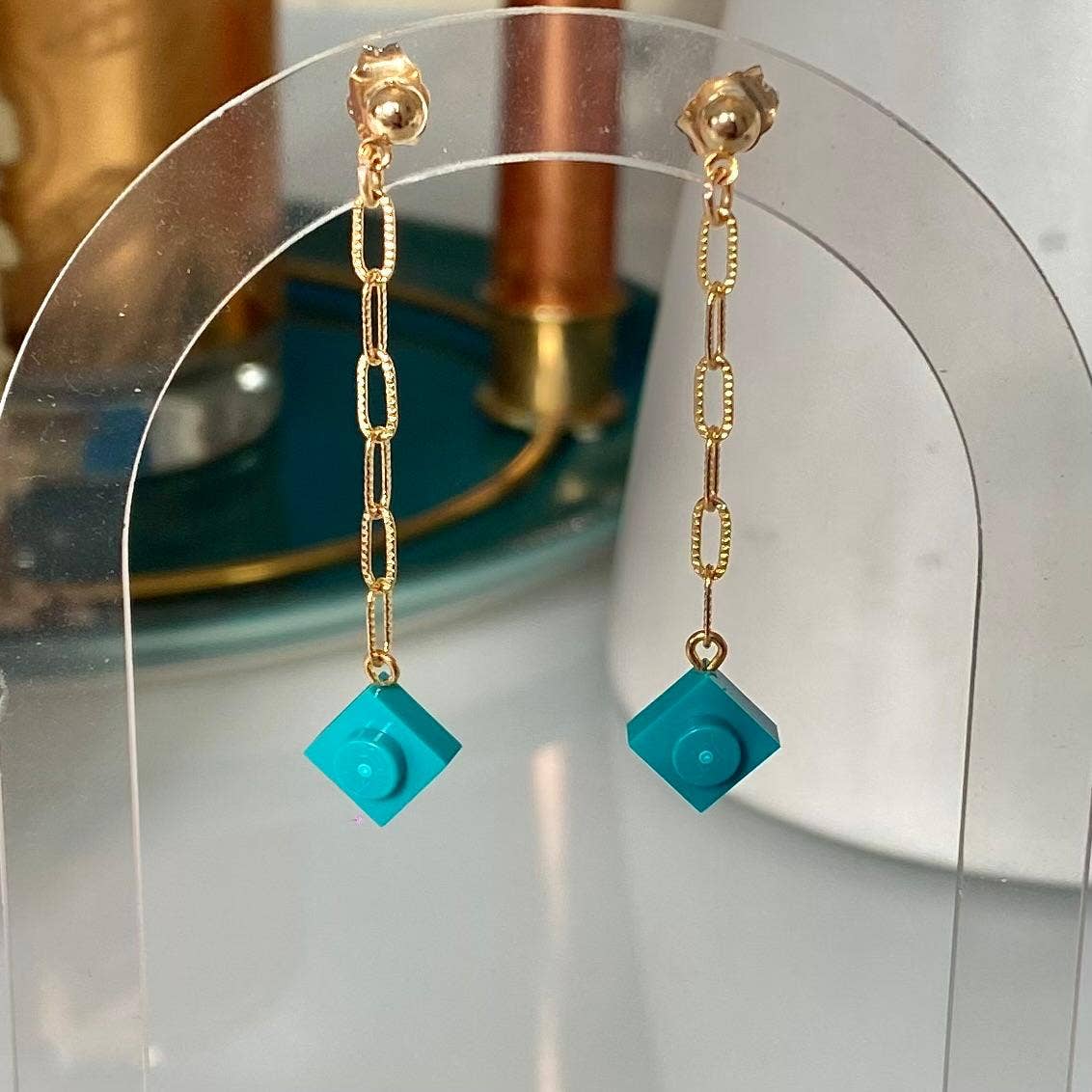 Brique d'Oreille – wholesale Hängande örhängen – Hängande örhängen kedja & Lego®-kloss - Les Virevolteuses17