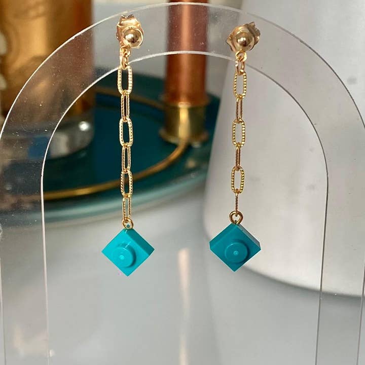 Brique d'Oreille – wholesale Hängande örhängen – Hängande örhängen kedja & Lego®-kloss - Les Virevolteuses17