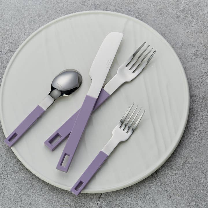 ANNOVA - Wholesale Flatware Set - ANNOVA Block Handle Silverware Set 20 Pieces Color Modern Style Flatware38