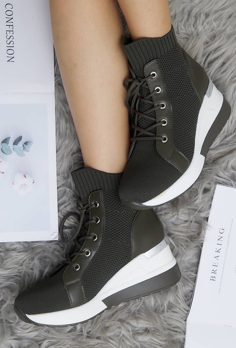 LADY GLORY - Wholesale Athletic Sneakers - Women's - Women's wedge sock sneakers10