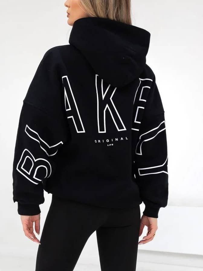 Blakely Oversize Hoodie Letter Print Sweatshirt for wholesale by Rosa Clothing