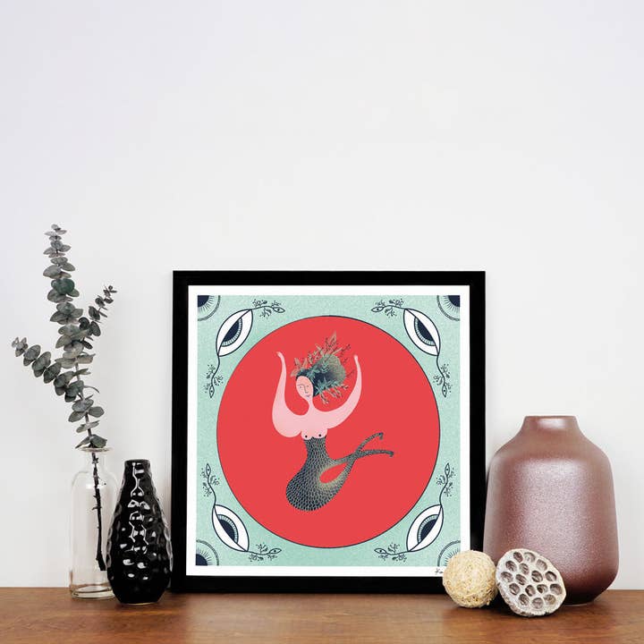 Impressão artística da sereia oriental por atacado de Darling Spring