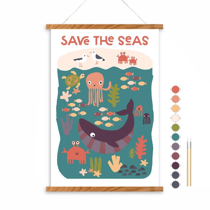 Save the Seas Paint-by-Number Kit for Kids for wholesale by Breathe People
