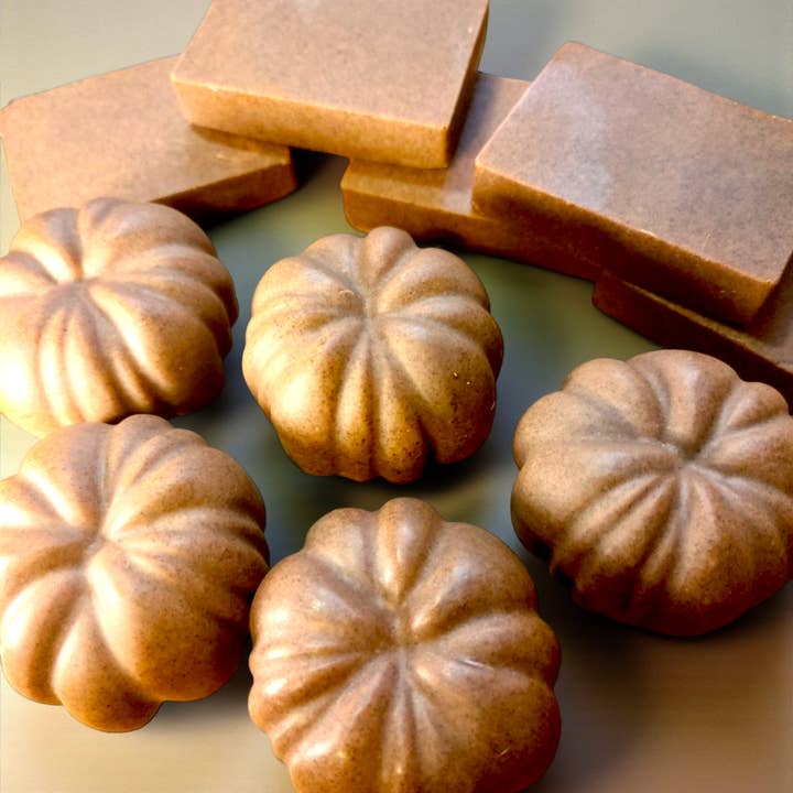 Pumpkin Spice Soap Minis for wholesale by Amber Bath Co