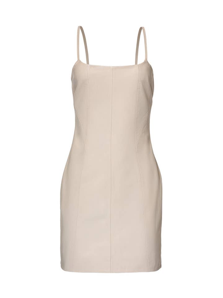 MINI ABITO IN PELLE - BIANCO SPORCO per la vendita all'ingrosso da parte di Sofia Irina