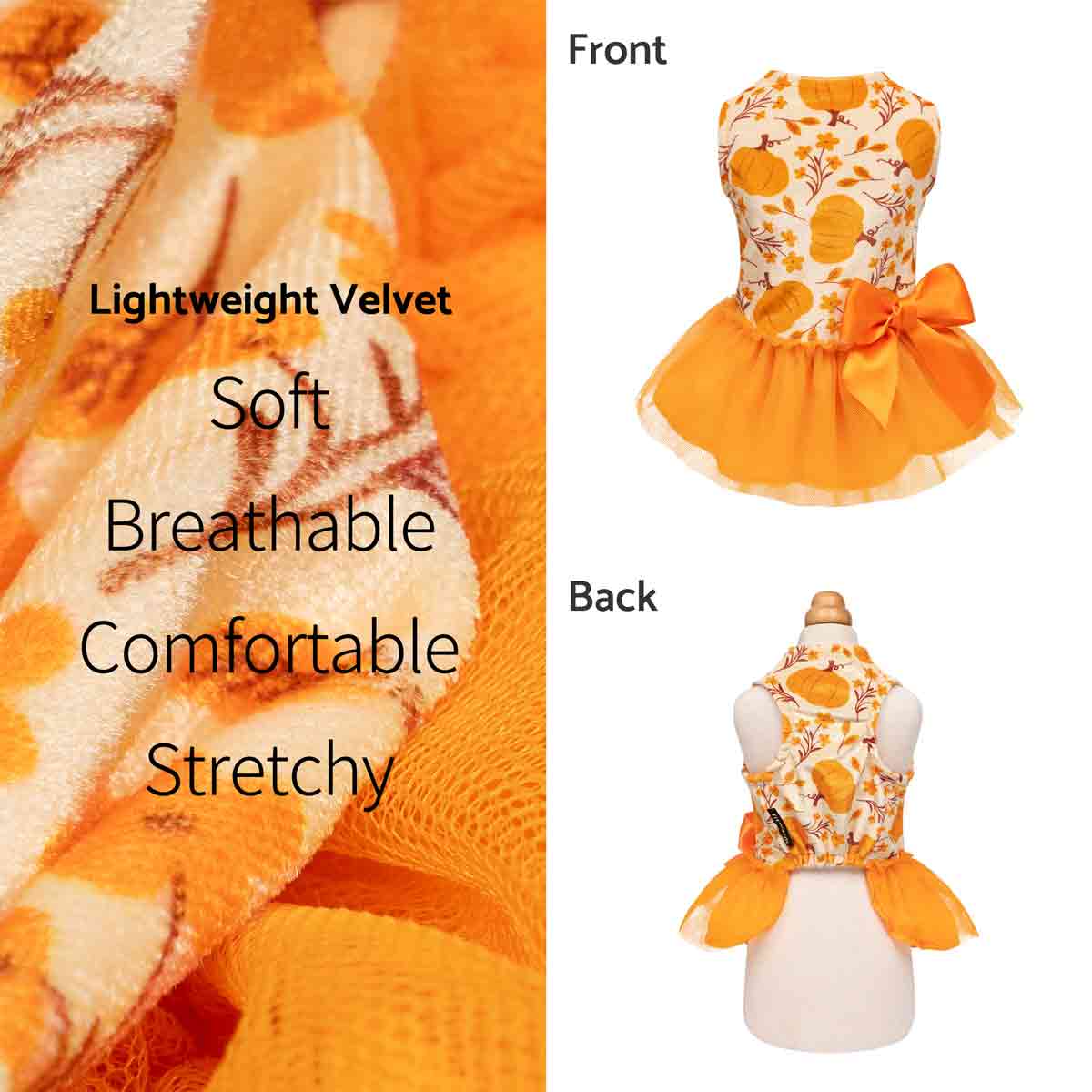 Orange Pumpkin Dog Tutu Dress for wholesale on Faire3