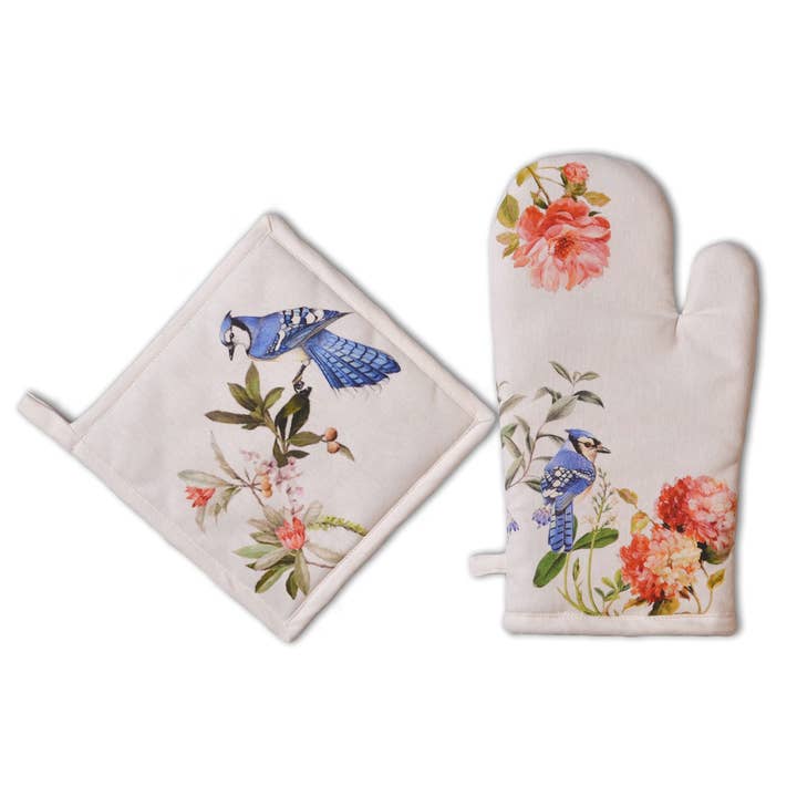 Trykt Ovenmitt & Grydeholder - Varm Blomster for engroshandel hos India Wholesale Co