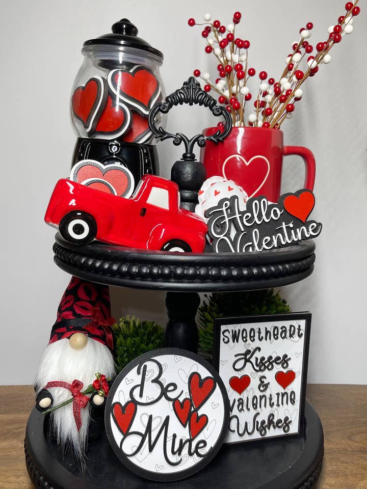 Alla hjärtans dekor, Alla hjärtans dag, Alla hjärtans dag, nivåerad bricka för wholesale av Climbing Branches