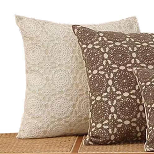 Cojín de encaje bordado con medallones para venta al por mayor de Fennco Styles