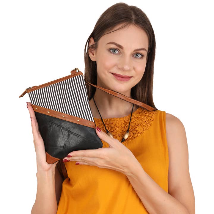 Stripe Brisk Crossbody for wholesale by Vaan & Co.