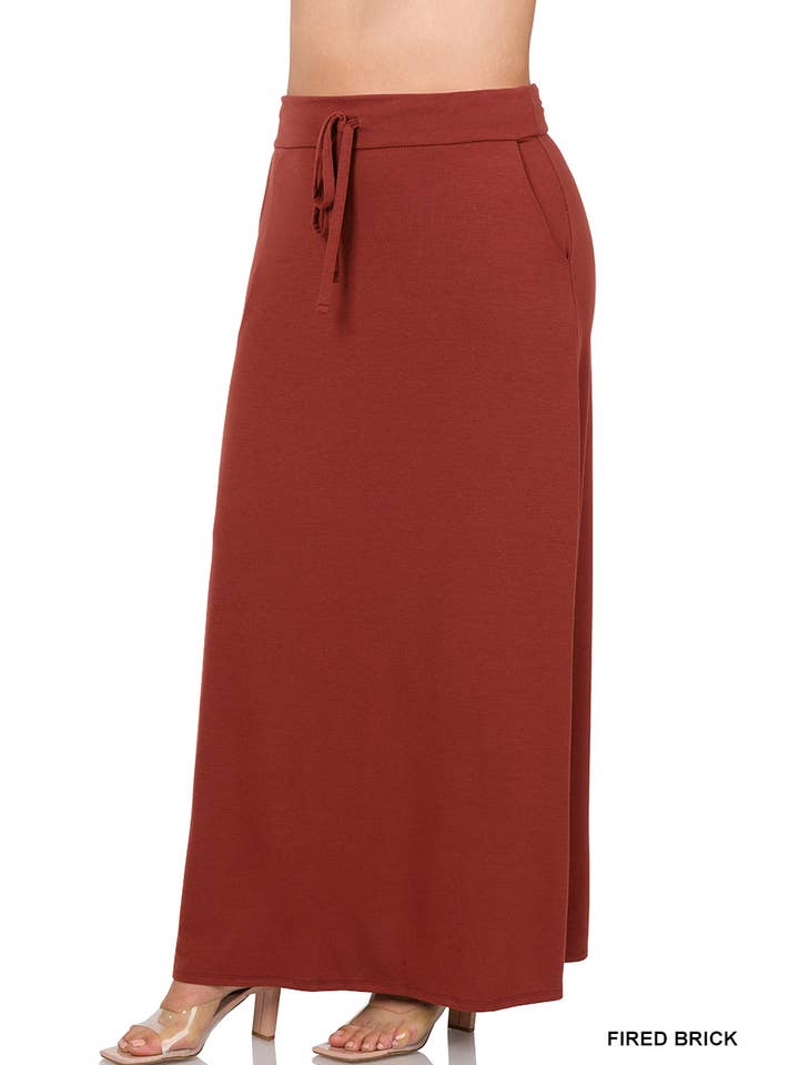 Vanilla Monkey - Wholesale Skirt – Women’s - Plus Maxi Skirt Drawstring & Pockets1