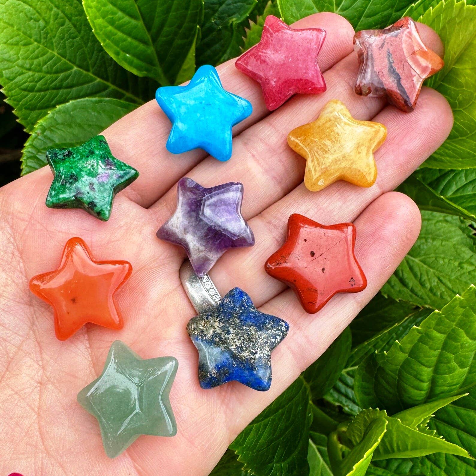 Elf Kendal Hippies - Wholesale Spiritual Stone/Crystal - Crystal star 20mm gemstone star mixed gemstones star by elf14