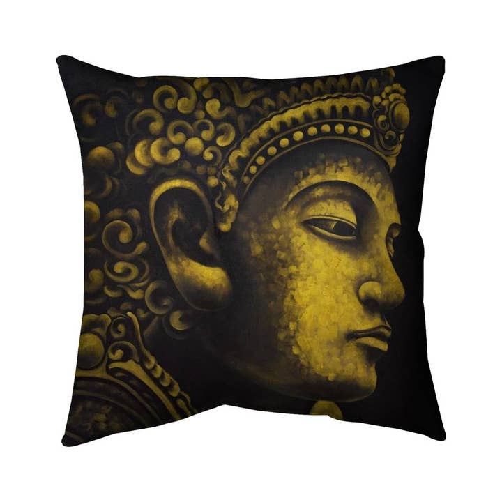 Buddha of Indonesia Black Pillow - Man Bedroom Home Decor for wholesale by BEGIN HOME DECOR