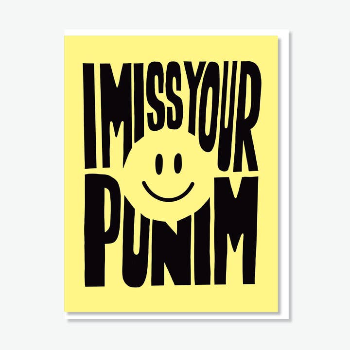 I Miss Your Punim Card for wholesale by Everyday Yiddish