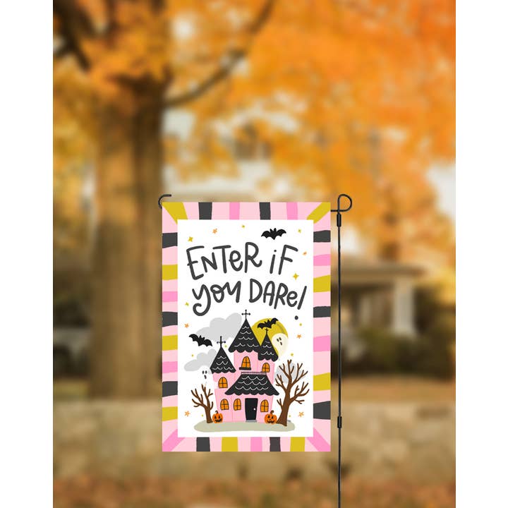 Doodles By Rebekah – wholesale Flag – Enter if You Dare Garden Flag