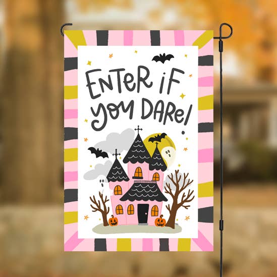 Doodles By Rebekah - Vendita all'ingrosso Bandiere - Entra se hai coraggio Bandiera da giardino0