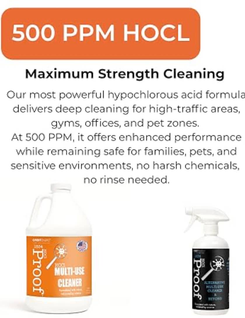 OrbitEnviro HOCl Cleaners - Wholesale Multi-Surface Cleaner - Hypochlorous Acid Cleaner | 500 PPM | Multi-Surface Cleaner3