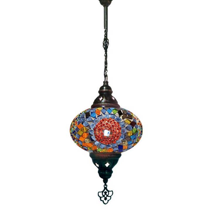Hanging Mosaic Chandelier Lamp - Multi Color Star for wholesale by Access by Mediterranean Concepts