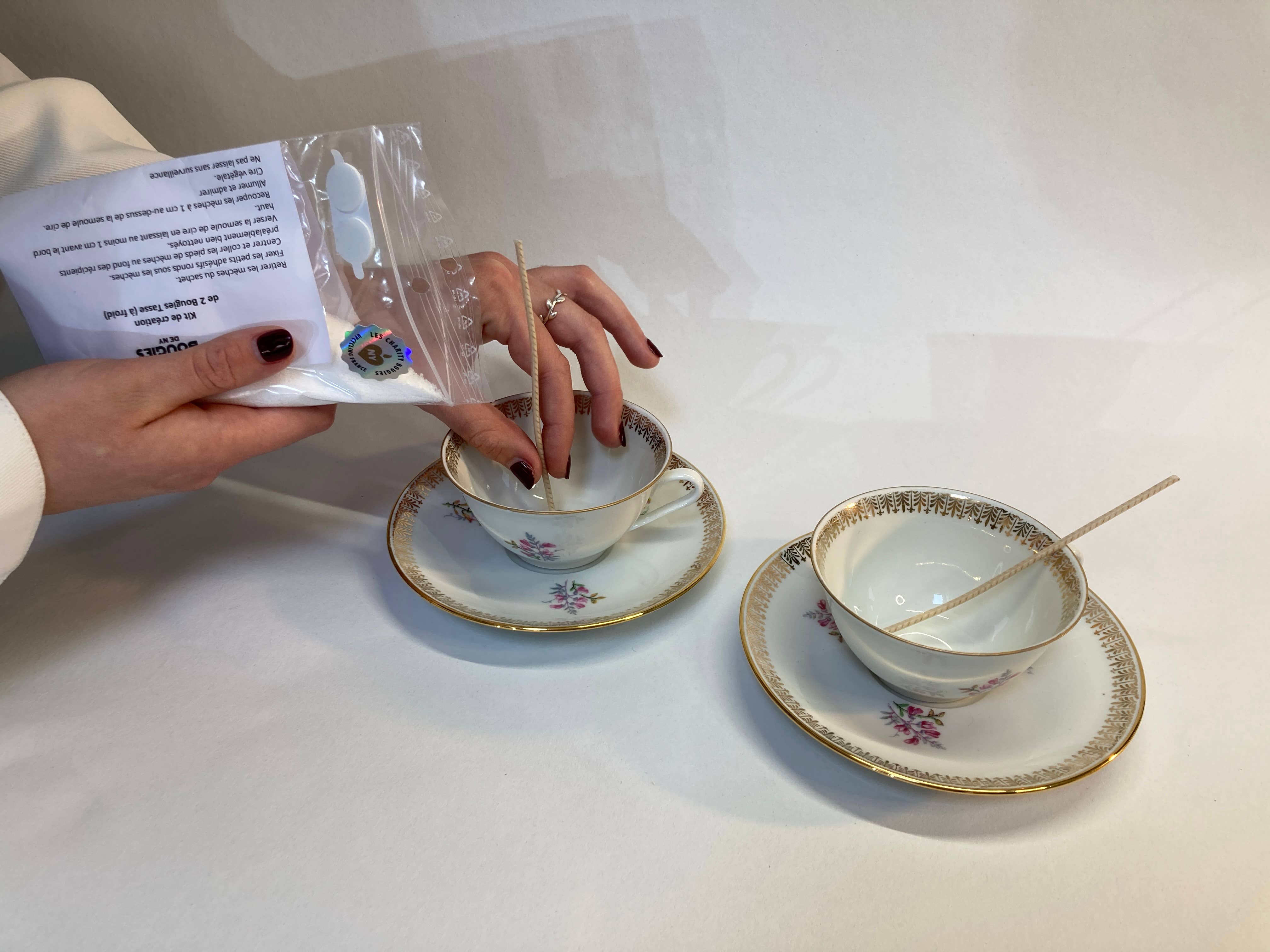 CHARITY BOUGIES DE NY - Wholesale DIY Craft Kit - Kit to create two candles in pretty antique cups3