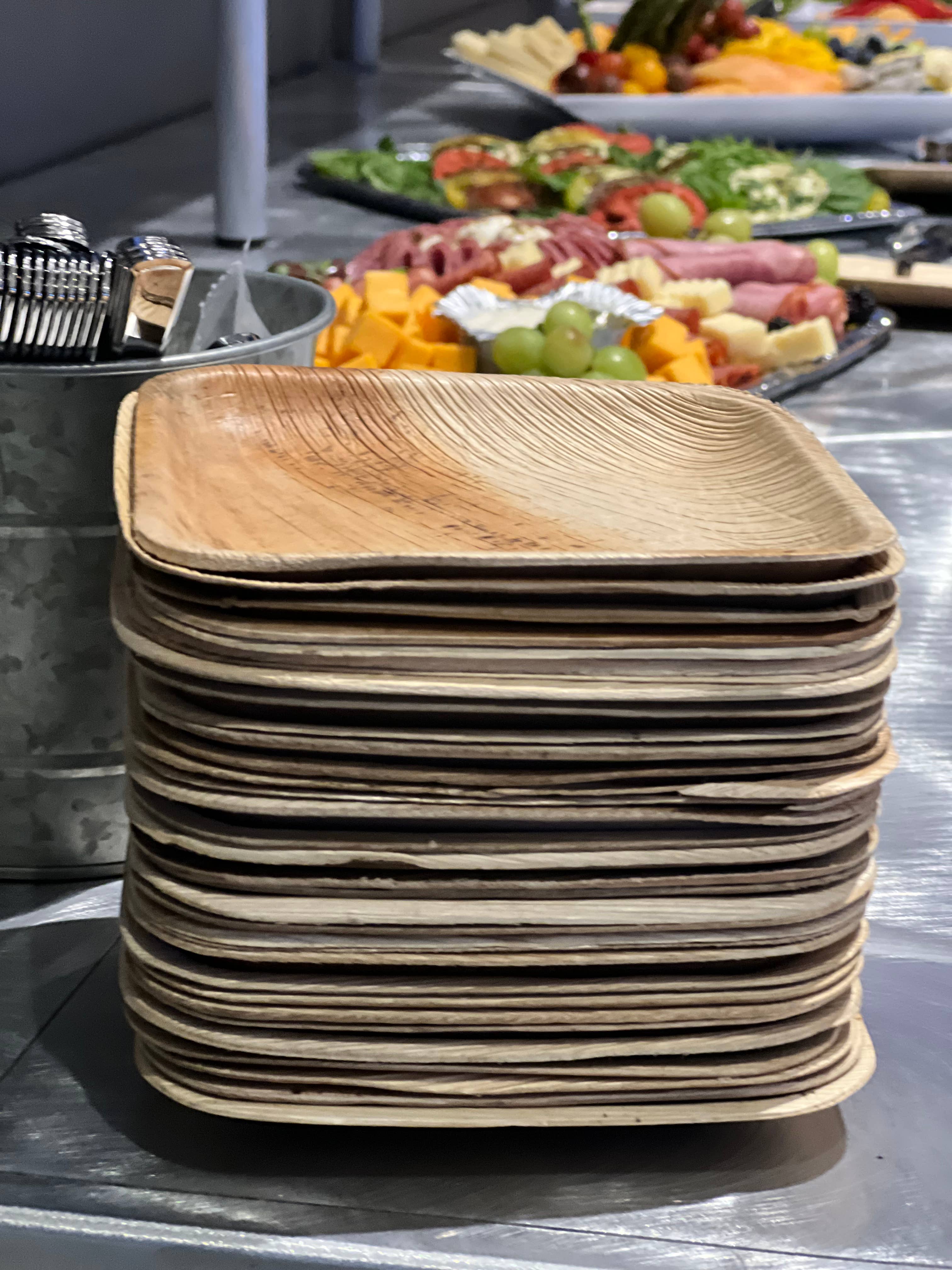 VerTerra Dinnerware - Wholesale Disposable Plate - 8" x 8" VerTerra Square Palm Leaf Plates7