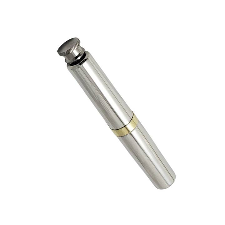 Cigar Flask 1oz English Pewter/Brass Rim. SKU #: EB89000. for wholesale by Corbell Silver