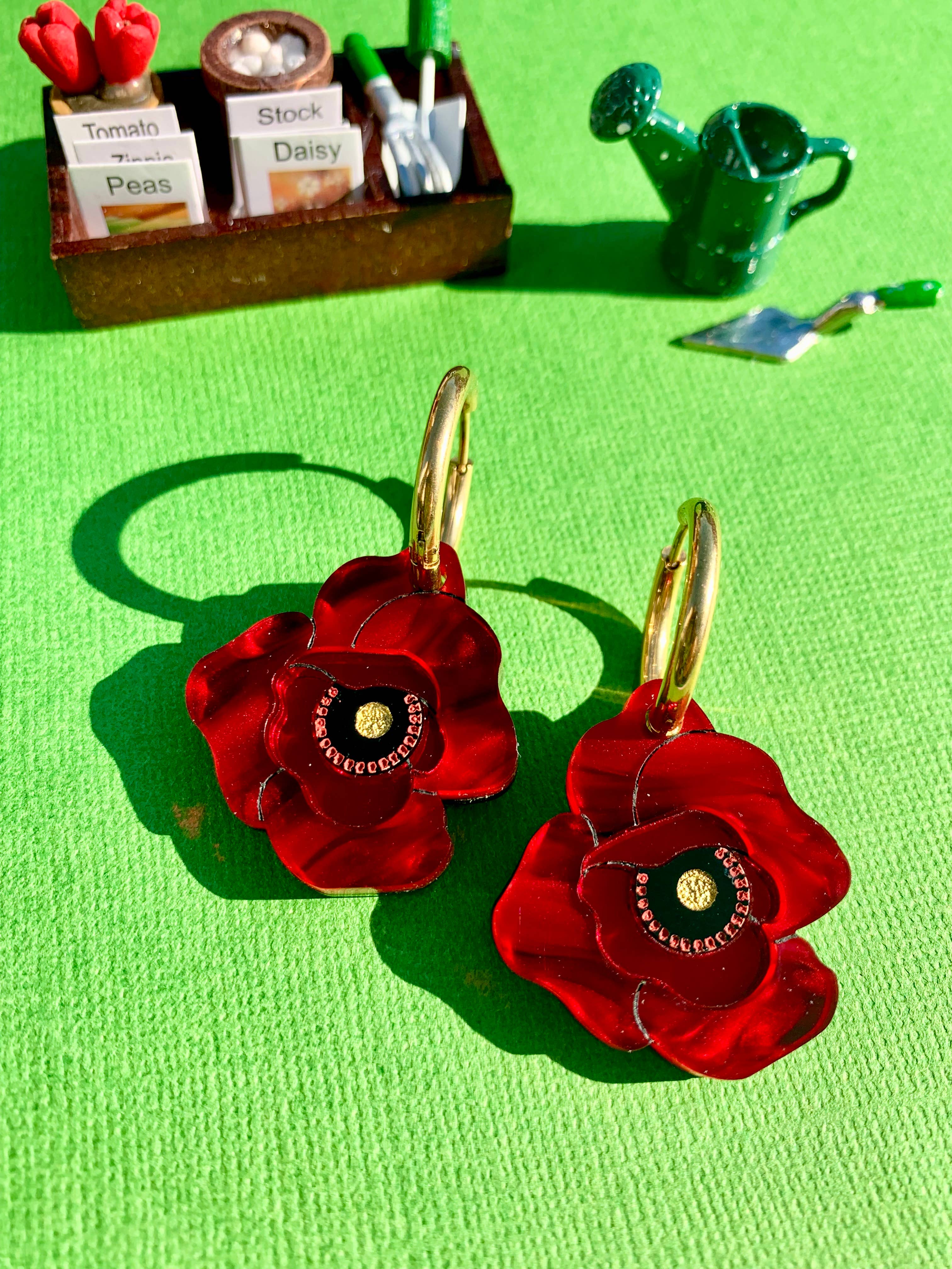 Not Picasso - Wholesale Hoop Earrings - Poppy Flowers