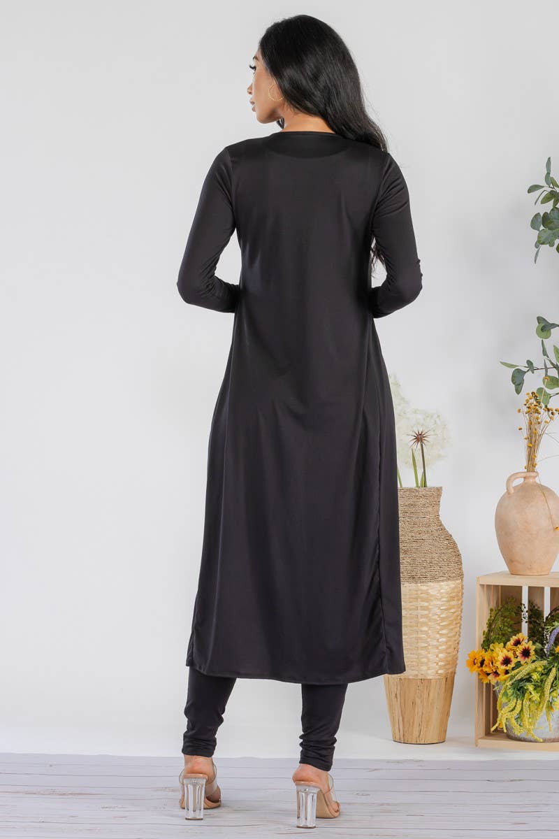 H&H Fashion Inc. – Engroshandel Top- og buksesæt (IKKE Loungewear) - Dame – HH624R1-SOLID - 3-delt bukse- og frakkesæt2