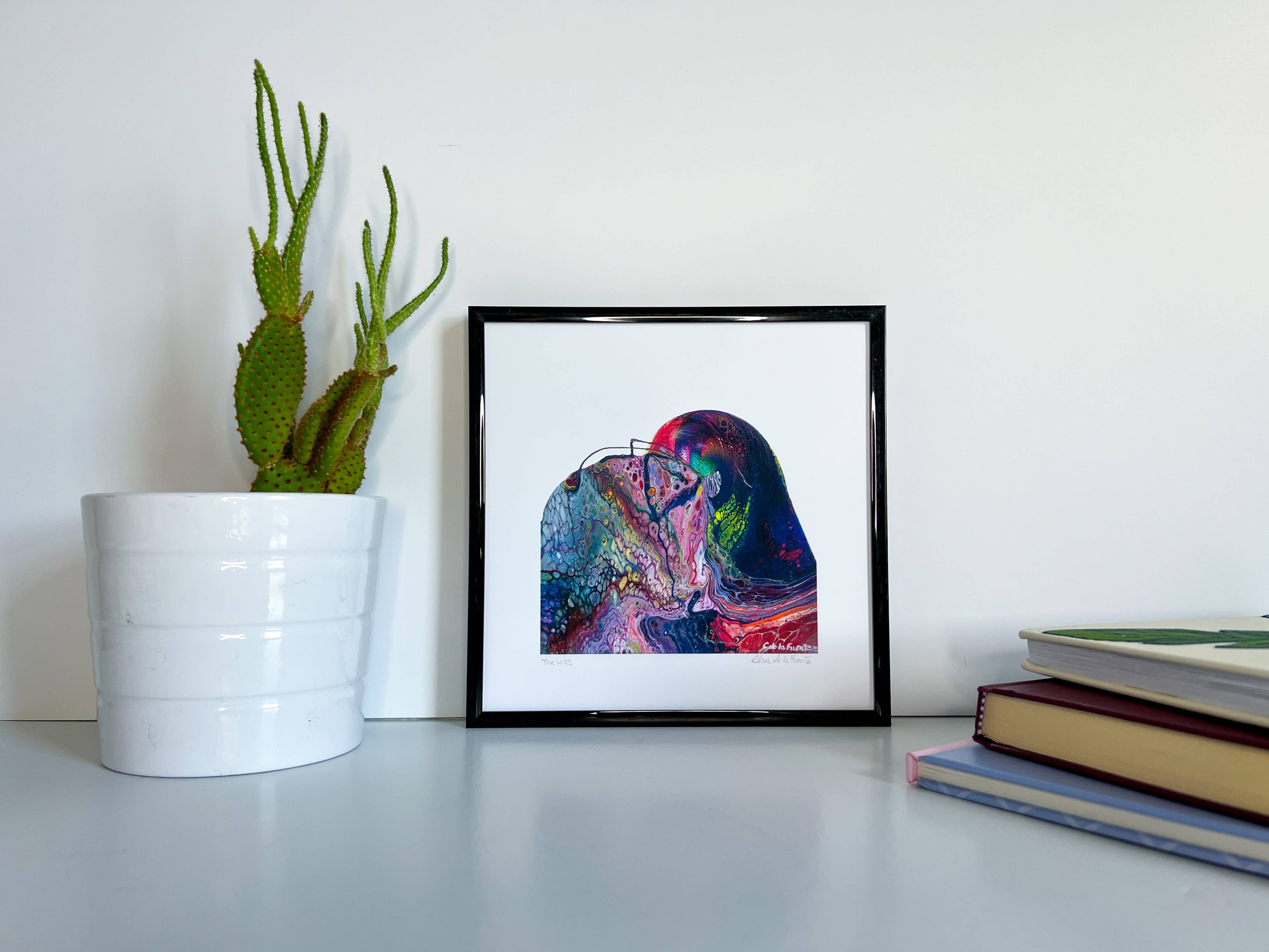 Clara de la Fuente Artist - Wholesale Art Print - Valentine's Colorful Romantic Abstract Kiss Luggage Print 9