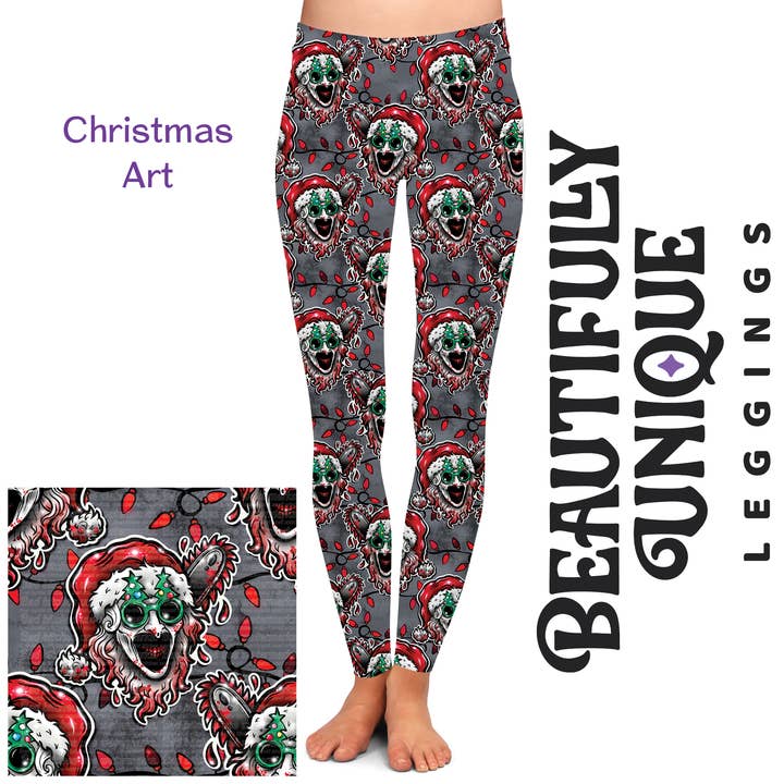 Beautifully Unique® Leggings – wholesale Fashion leggings – Women's – Christmas Art (Exclusive) - Horror Handcrafted Leggings